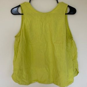 LOFT Neon Green Linen Tank